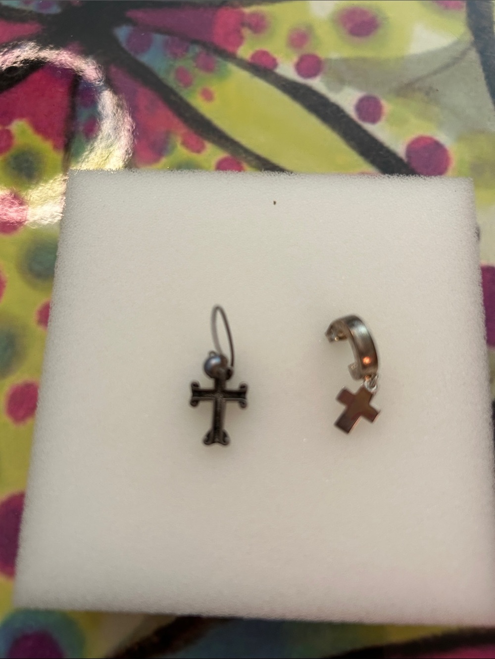 Stainless Steel Cross Hoop & Dangle Earrings For Someone wanting only 1